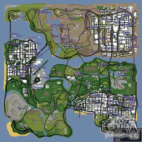 Карта секретов GTA San Andreas