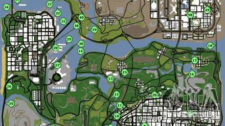 Карта раковин для GTA San Andreas