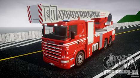 Scania Fire Ladder v1.1 Emerglights blue [ELS] для GTA 4