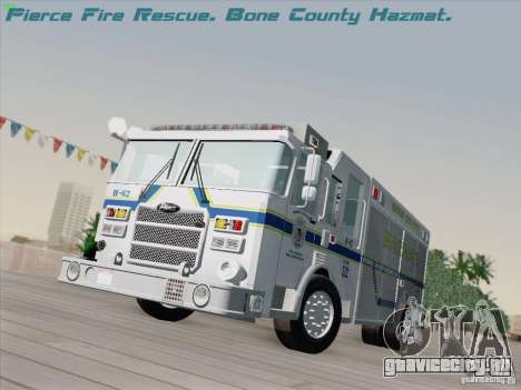 Pierce Fire Rescues. Bone County Hazmat для GTA San Andreas
