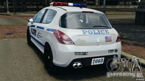 Peugeot 308 GTi 2011 Police v1.1 для GTA 4