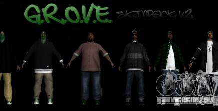 Новые скины Groove street family V2 для GTA San Andreas