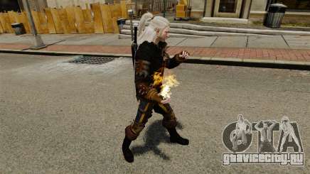 Огонь в руках Геральта для GTA 4