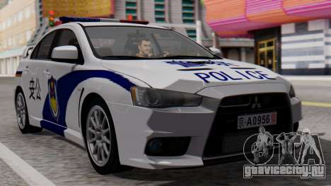 Mitsubishi Lancer Evo X Chinese Police для GTA San Andreas