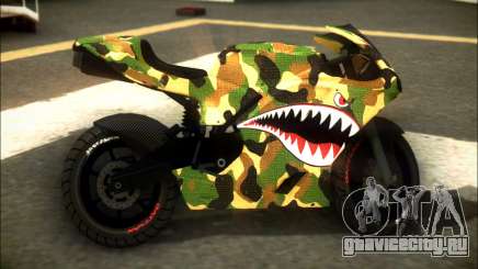 Bati Motorcycle Camo Shark Mouth Edition для GTA San Andreas