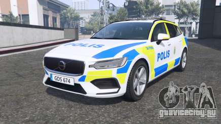 Volvo V60 T6 2018 Swedish Police [ELS] [replace] для GTA 5