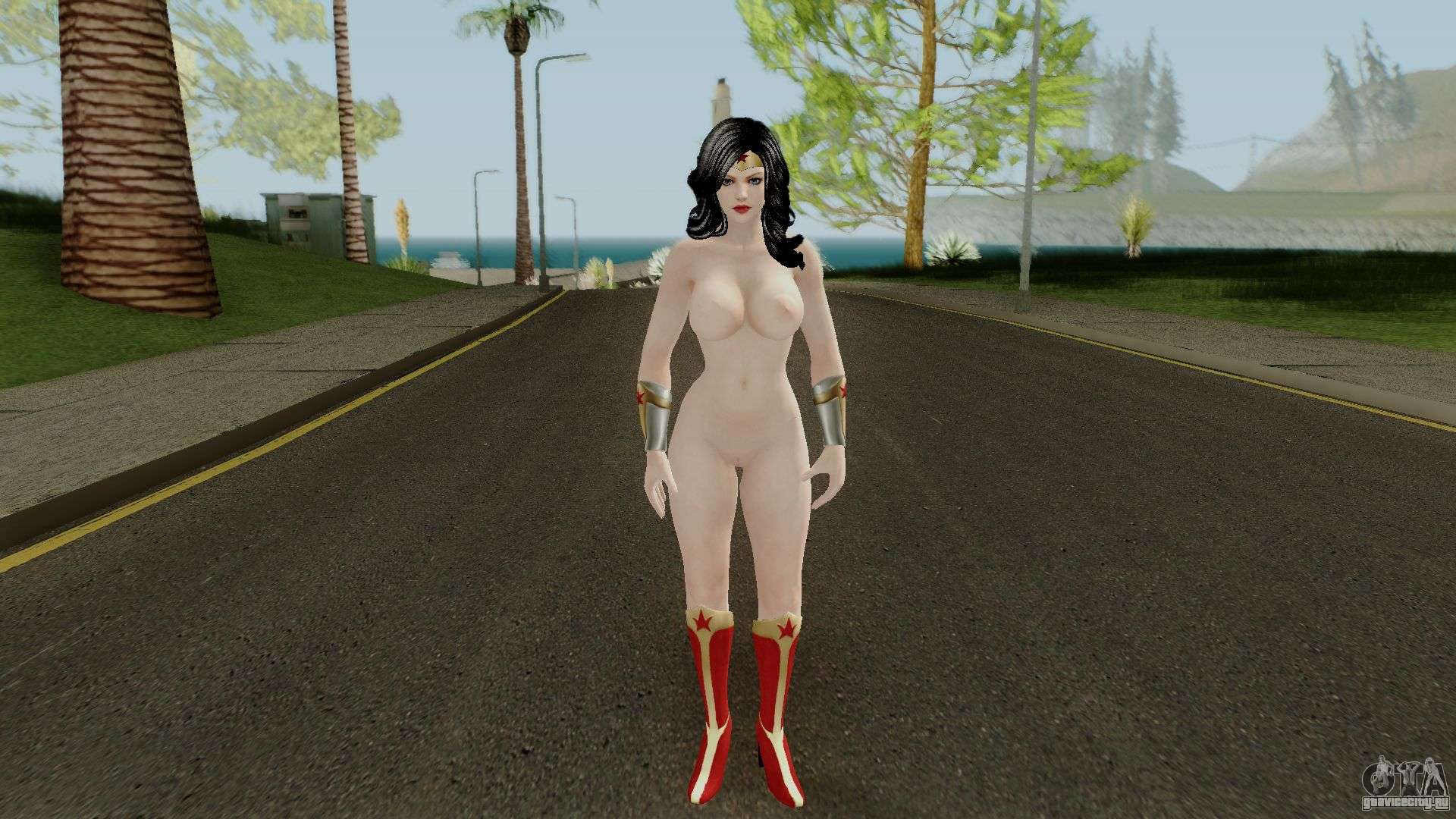 Мод Rachel Wonder Woman (Nude Version) для GTA San Andreas. 
