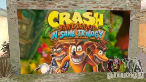 Crash Bandicoot N. Sane Trilogy Wall Garage CJ для GTA San Andreas