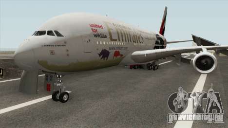 Airbus A380-800 (United For Wildlife Livery) для GTA San Andreas