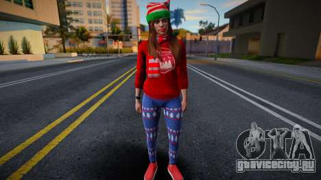 Девушка в новогодней одежде 5 для GTA San Andreas