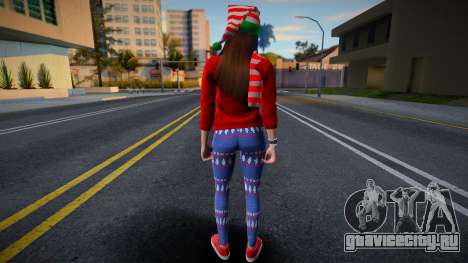 Девушка в новогодней одежде 5 для GTA San Andreas