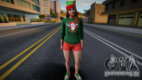 Девушка в новогодней одежде 1 для GTA San Andreas
