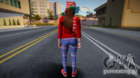 Девушка в новогодней одежде 6 для GTA San Andreas