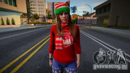 Девушка в новогодней одежде 5 для GTA San Andreas