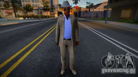 Black mobster in suit HD для GTA San Andreas